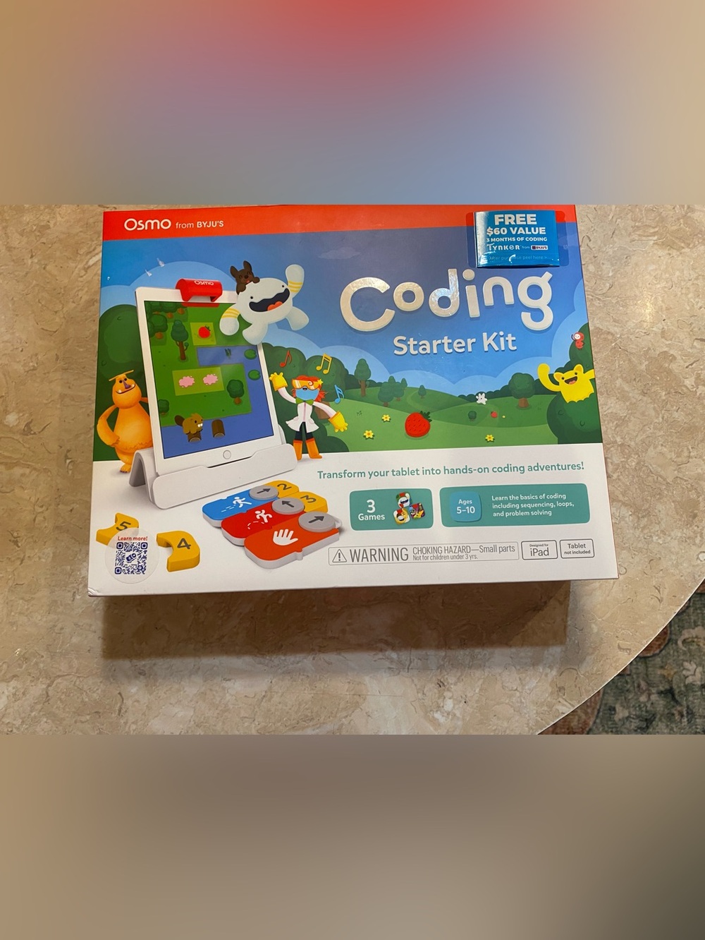 Osmo Coding Starter Kit for Kids - Red, Blue, White